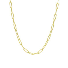 18K-Gold-Plated 4mm Sterling Silver Paperclip Chain Necklace product
